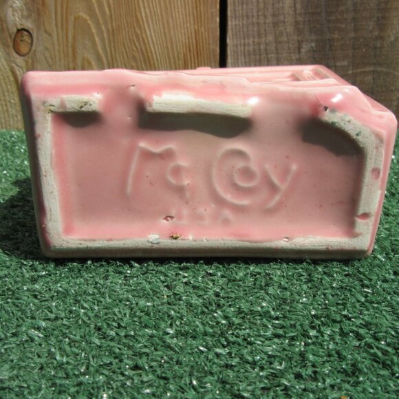 Vintage McCoy Pottery Pink US Mailbox Wall Letters Mail Holder Pocket Planter - Picture 5 of 7